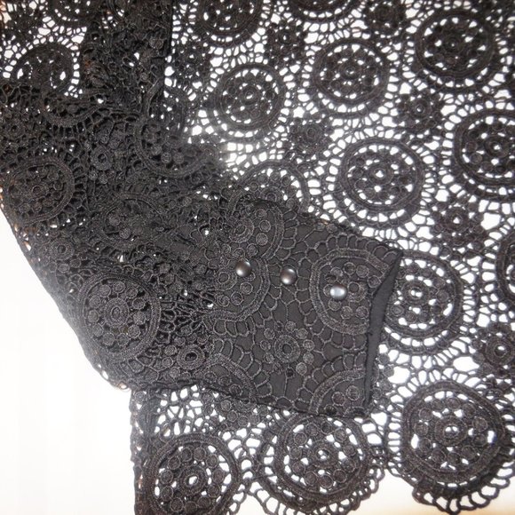 Blouse Black Lace NEW Long Sleeve tunic blouse see-through summer tunic top - Picture 13 of 13